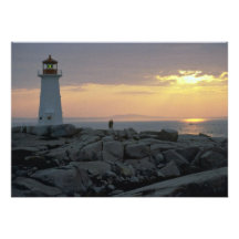 Beautiful Sunset: Peggy's Cove Light House, Nova S Personalized Invitations