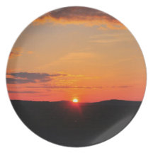 Beautiful sunset party plates