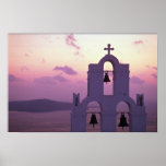 Beautiful Sunset: Santorini Fira at sunset, Greece Posters