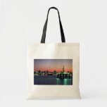 Beautiful Sunset: Sunset off newly built oil rig, Canvas Bags