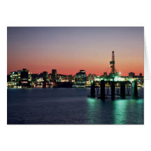 Beautiful Sunset: Sunset off newly built oil rig, Cards