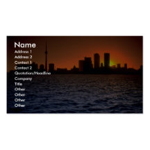 Beautiful Sunset: Toronto skyline at sunset, Ontar Business Cards