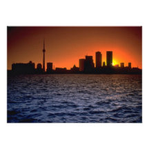 Beautiful Sunset: Toronto skyline at sunset, Ontar Invitation