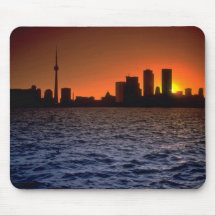 Beautiful Sunset: Toronto skyline at sunset, Ontar Mousepad