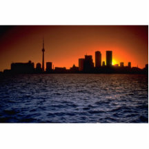 Beautiful Sunset: Toronto skyline at sunset, Ontar Photo Sculptures