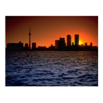 Beautiful Sunset: Toronto skyline at sunset, Ontar postcards