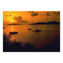Beautiful Sunset: Virgin Gorda, British Virgin Isl Custom Invitation