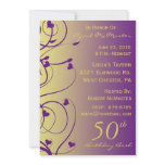 Beautiful Swirls 50th Birthday Invitation