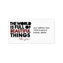 Beautiful things personalized address label