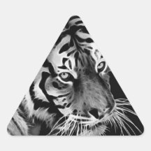 Beautiful Tiger in Black and white Sticker