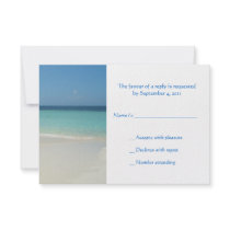 Beautiful Tropical Beach Wedding RSVP -small Announcement