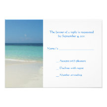 Beautiful Tropical Beach Wedding RSVP -small Announcement