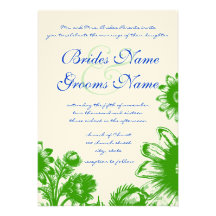 Beautiful Vintage Flower Wedding Invitation
