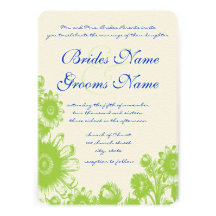 Beautiful Vintage Flower Wedding Invitation
