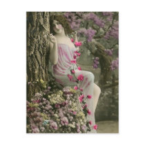 Beautiful Vintage Forrest Flower Goddess Postcards
