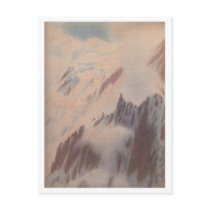 Beautiful vintage mountain view landscape alpinism post cards
