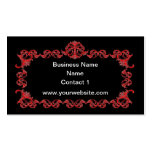 Beautiful Vintage Red Grunge Floral Business Card