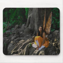Beautiful Water Fairy in Orange Mousepad mousepads