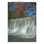 Beautiful waterfall on a fall hike greeting cards