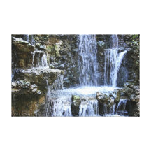 beautiful waterfall stretched canvas print