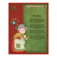 Beautiful, whimsical Mrs. Santa design Letterhead