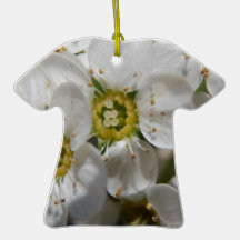 Beautiful White Bolossom Flowers & Yellow centres Christmas Ornament