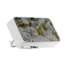 Beautiful White Bolossom Flowers & Yellow centres Mini Speakers