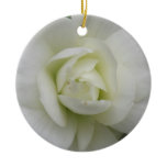 Beautiful White Carnation Custom Birthday Christmas Tree Ornaments