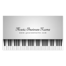 Beautiful White Grand Piano Music Business Card