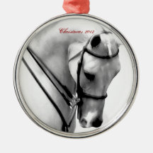 Beautiful white Horse head Christmas Tree Ornament