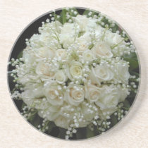 Beautiful White Roses coasters