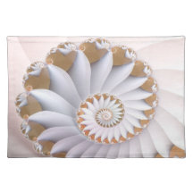 Beautiful White Sea Shell Abstract Pattern Placemats
