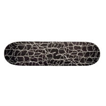 Beautiful White string on black background Skate Deck