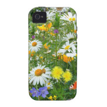 Beautiful Wildflower and Butterfly Meadow iPhone 4 Covers