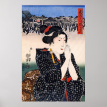 Beautiful Woman Bijin-ga, Utagawa Kuniyoshi Print