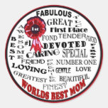Beautiful Word Collage Worlds Best Mom Stickers
