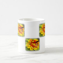 Beautiful Yellow-Orange Flower Mugs