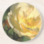 Beautiful yellow Rose and bud Beverage Coasters