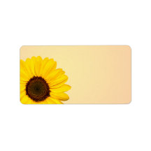 Beautiful yellow sunflower blank labels