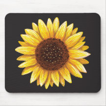 Beautiful yellow sunflower drawing mousepad