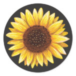 Beautiful yellow sunflower drawing stickers