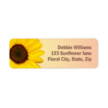 Beautiful yellow sunflower return address labels