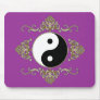 Beautiful Yin Yang Design in Black and Gold Mouse Pad