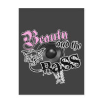 Beauty and the BASS Trance Electro techno Rave DJ Post Card