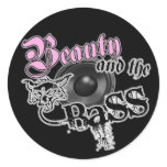 Beauty and the BASS Trance Electro techno Rave DJ Stickers