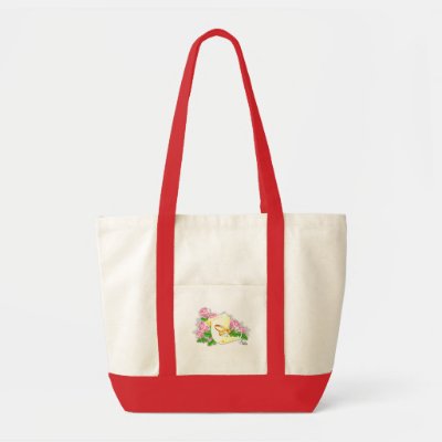 Beauty and the Beast wedding theme design on red and white canvas tote