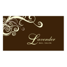 Beauty Business Card Modern Swirl Nail Salon Cream