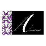 Beauty Business Card Retro Damask Purple