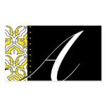 Beauty Business Card Retro Damask Yellow