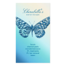 Beauty Business Card Salon Butterfly Blue